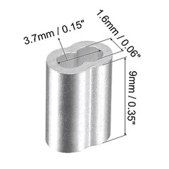 200Pcs Aluminum Crimping Loop Sleeves 1/16″ Cable Ferrules for Wire Rope & Cable