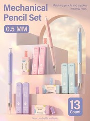 Four Candies 0.5mm Cute Mechanical 3 Count (Pack of 1), pink, purple, blue