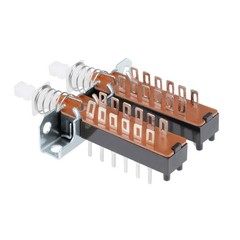 Interlock Push Button Switch Piano Type 4PDT 12 Pin 2 Rows