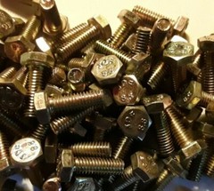 M4-0.7 x 12mm HEX CAP SCREW/BOLT YELLOW ZINC DIN933 CLASS 8.8, SELECT QTY
