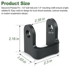 Universal Shock Mount Brackets 2 Pack 3”Bracket, 6mm HRP&O Steel, 1/2″ Bolt Hole