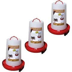 Farm Innovators All-Seasons Heated Plastic Poultry Fountain, 3 Gallon (3 Pack)