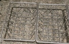 Set of 4 HUBERT Wire Display BAKERY BASKET Pastry Tray Rectangular Nickel VGC