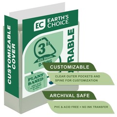 Samsill Plant-Based 3 Inch Durable D-Ring, View Binder, 3-Inch, Sage Green