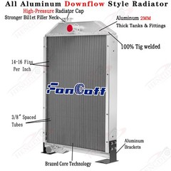 3-Row Aluminum Radiator For John Deere 4050 4055 4250 4255 4450 4455 RE21893