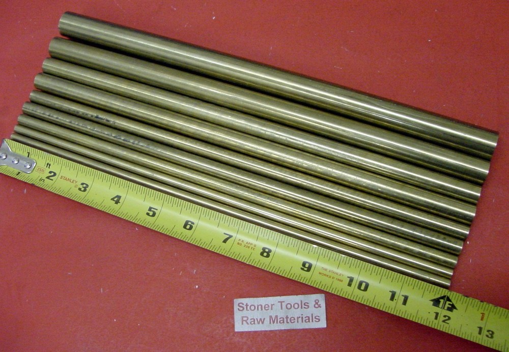 1/4″ To 3/4″ C360 BRASS ROUND 9 Pc ASSORTMENT ROD 12″ long Lathe Bar Stock #5.66