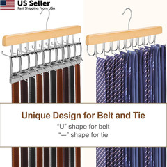 TOPIA HANGER 2 in 1 Belt Tie 5.9 inches (W) x 14.56 (H), Natural