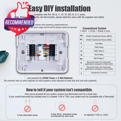 White Non-Programmable Home Thermostat 2 Heat 2 Cool Multistage