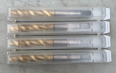 (4) OSG M8x 1.25 II 3FX MOD-BOTT (JIS) TIN (11601TIN) Spiral Flute Bit