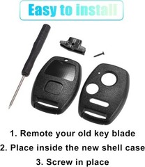 3-Button Keyless Entry Remote Key Fob Shell Case for CR-V CR-Z Fi Color: Black