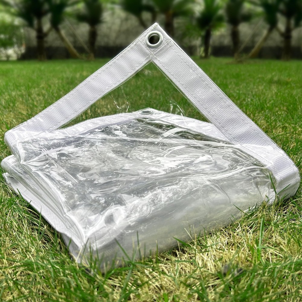 Clear Tarp 10 x10FT, 20 Mil Clear Vinyl Tarp, Small Cover Plastic Sheeting wi…