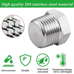 Outer Hex Head Thread Pipe Plug Fitting 3/4″ NPT Male,304 Stainless Steel