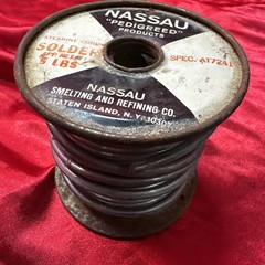 Nassau PEDIGREED Solder Spool B Stearine Core AT-7241 4.81 LBS Vintage Bell Tele
