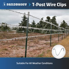 Sandbaggy T-Posts Wire Clips | Galvanized Rust Resistant Steel Fence Clips
