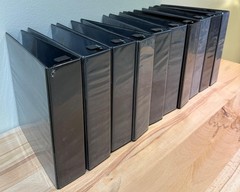 Binders 3.5″ inch 10 Pack Black 3-Hole Resemble New With pockets Hole Binder