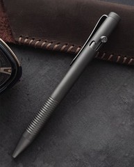 Grey 4.8” Titanium Alloy Bolt Action Pen Compatible with Parker Refill Stainles