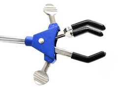 Eisco Labs 3 Finger Adjustable Clamp on Stainless Steel Rod – 2.3″ Max Opening