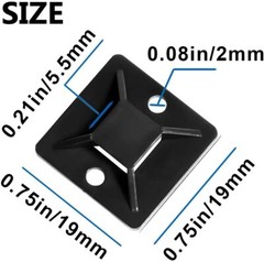 Self Adhesive Cable Tie Mounts 3M Strongly Adhesive Backed Zip Tie Base Holders