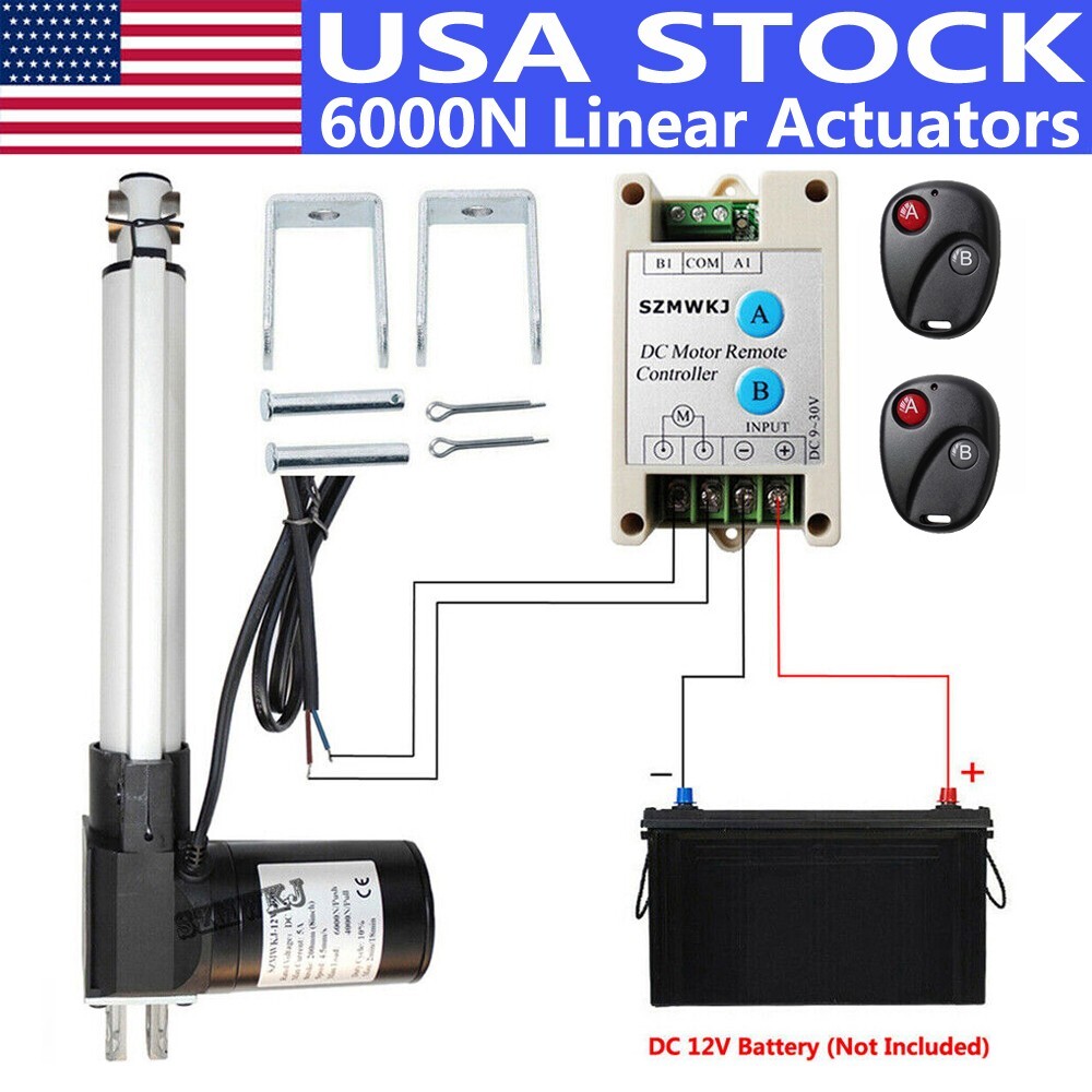 DC 12V 6000N Linear Actuator Electric Motor Controller Kit Auto Lift Door Opener