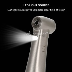 Dental 1:1 Fiber Optic LED Contra Angle Handpiece 4 Spray Push Button fit NSK fo