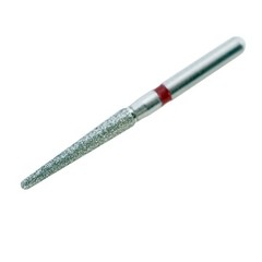 10pc Dental Diamond Bur 850/016F FG Round End Taper Fine Grit Red High Speed Bur