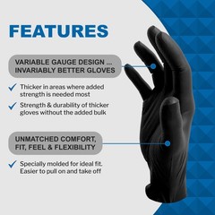 PermaSafe HD Orange Disposable Nitrile Gloves Black Small (1 Box of 100)