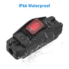 Waterproof Inline Cord Switch AC/DC 12-250V Lamp Appliance On/Off 14AWG, 16AWG