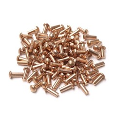1/8″ Diameter 5/16″ L Shank Copper Round Head Solid Rivets Fasteners-100pcs
