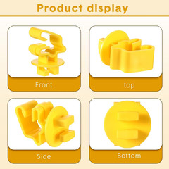 200-Pack T-Post Insulators, Short Wire Clips for 1.25/1.33 Posts, Yellow Std Fit