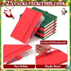 25 Sets Small Notebook with Pen Bulk 5.6” x 3.7” Mini Notebooks and Pens Le…