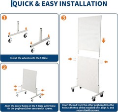 2X5Ft Standing Pegboard Display Peg Board Display Rack Pegboards Display Stand