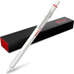 rOtring 600 Ballpoint Pen Pearl White Refillable Metal Hexagonal Grip