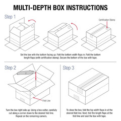 Corrugated Shipping Boxes Multi-Depth Kraft 11 1/4 x 8 3/4 x 12 Inches Pack of