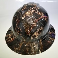 NEW FULL BRIM Hard Hat custom hydro dipped GRIM REAPER STEAMPUNK EDITION