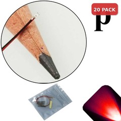 20 x 12v 0402 1005 Red Pico SMD LED Pre-Wired Light Soldered Leads 9v 18v 6v 5v