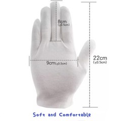 24 Pcs 12 Pair White Cotton Gloves for Dry Hand Moisturizing Cosmetic Eczema …