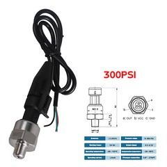 5V Fuel Pressure Transducer 100/150/200/300/500/1000/1600Psi for Oil Air Water
