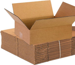 13 X 10 X 4 Corrugated Cardboard Boxes, Flat 13″L X 10″W X 4″H, Pack of 25 | Shi