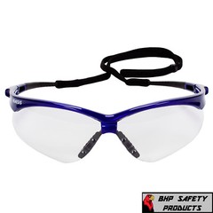3 PAIR KLEENGUARD NEMESIS SAFETY GLASSES 47384 CLEAR ANTI-FOG LENS BLUE FRAME