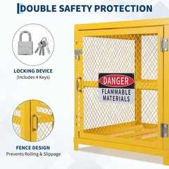 Horizontal Cylinder Storage Cabinet, 4 Cylinder Capacity w/Anti-Slip Guardrails