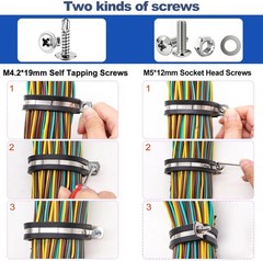222PCS Cable Clamps Assortment Kit 304 Stainless Steel Rubber Cushion Pipe Cl…