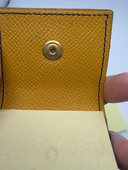 Authentic Vintage 1990 Hermes Post-it Case Sticky Note Holder Blue Leather Mini