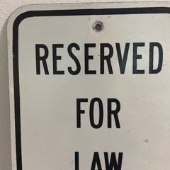 Authentic RESERVED FOR LAW ENFORCEMENT Retired Parking Sign Florida 18”x12” RARE