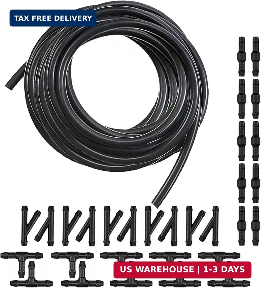 4M/13Ft Universal Washer Fluid Hose with 30 Hose Connectors, Car Windshield Wash