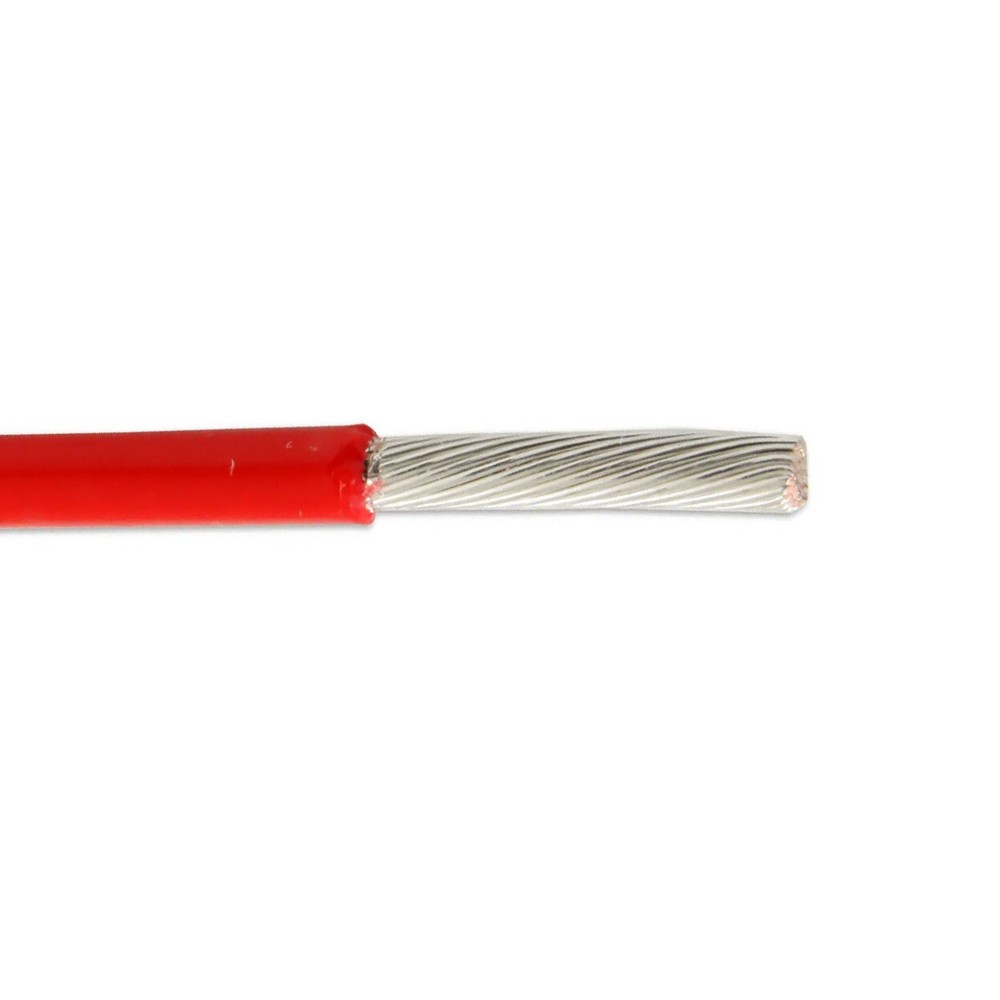 M22759/33-24-2 24 AWG Silver-Coated Copper Lead Wire X-ETFE 200°C Red 600V