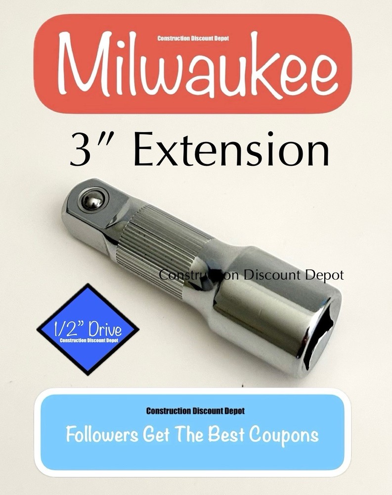 Milwaukee 43-24-9103 1/2″ In. Drive 3″ in. Extension 1/2×3″