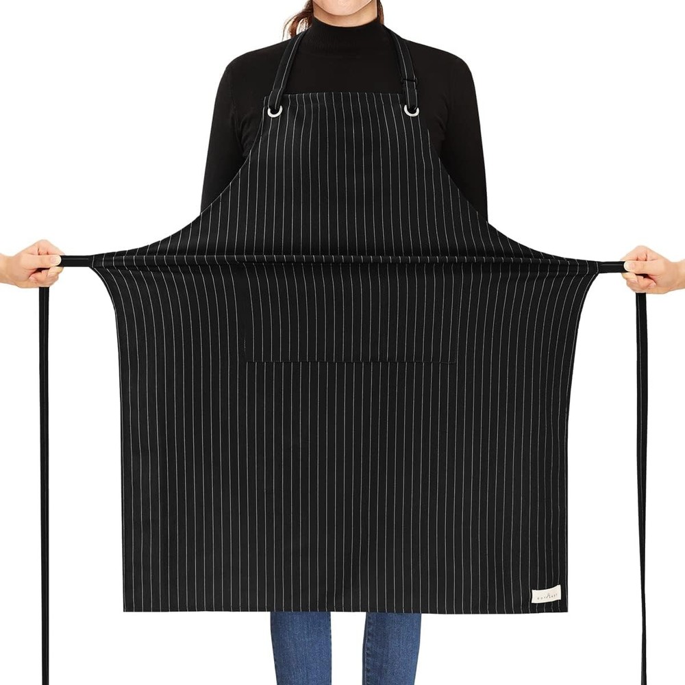 ROTANET Stripe Stretch Apron for Men Women Chef Big and Tall Large Striped