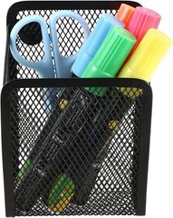 Magnetic Pencil Holder,Mesh Stainless Steel Pen 1 Basket, 1 Pack Black