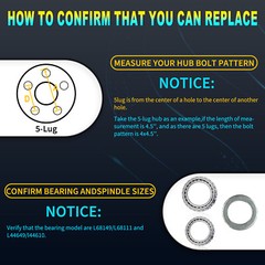 3500Lb Trailer Axle Trailer Hub Kit 5 Bolt 4.5″,5×4.5 Trailer Hub Fit 1-1