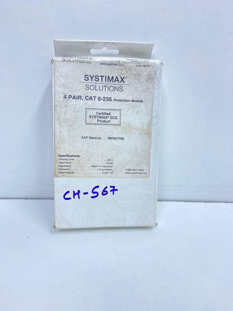 LOT OF 2 NOS X SYSTIMAX 4-Pair, Cat 6-235 Protector , CH#567